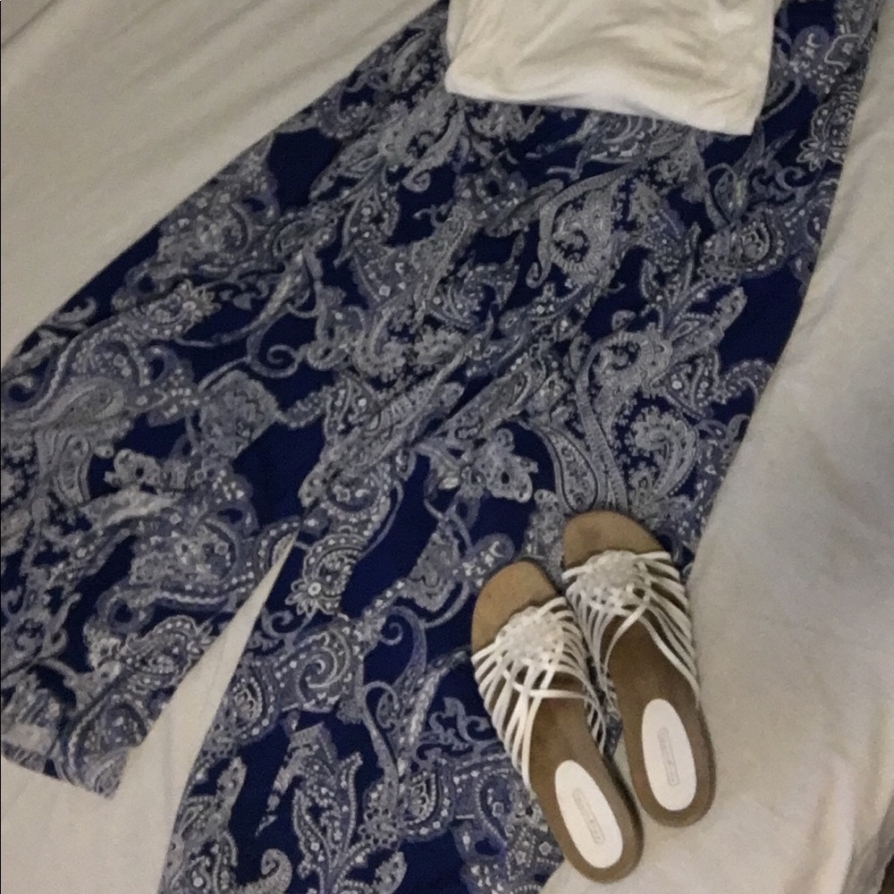 Blue Pants with Split Leg from Knee Down